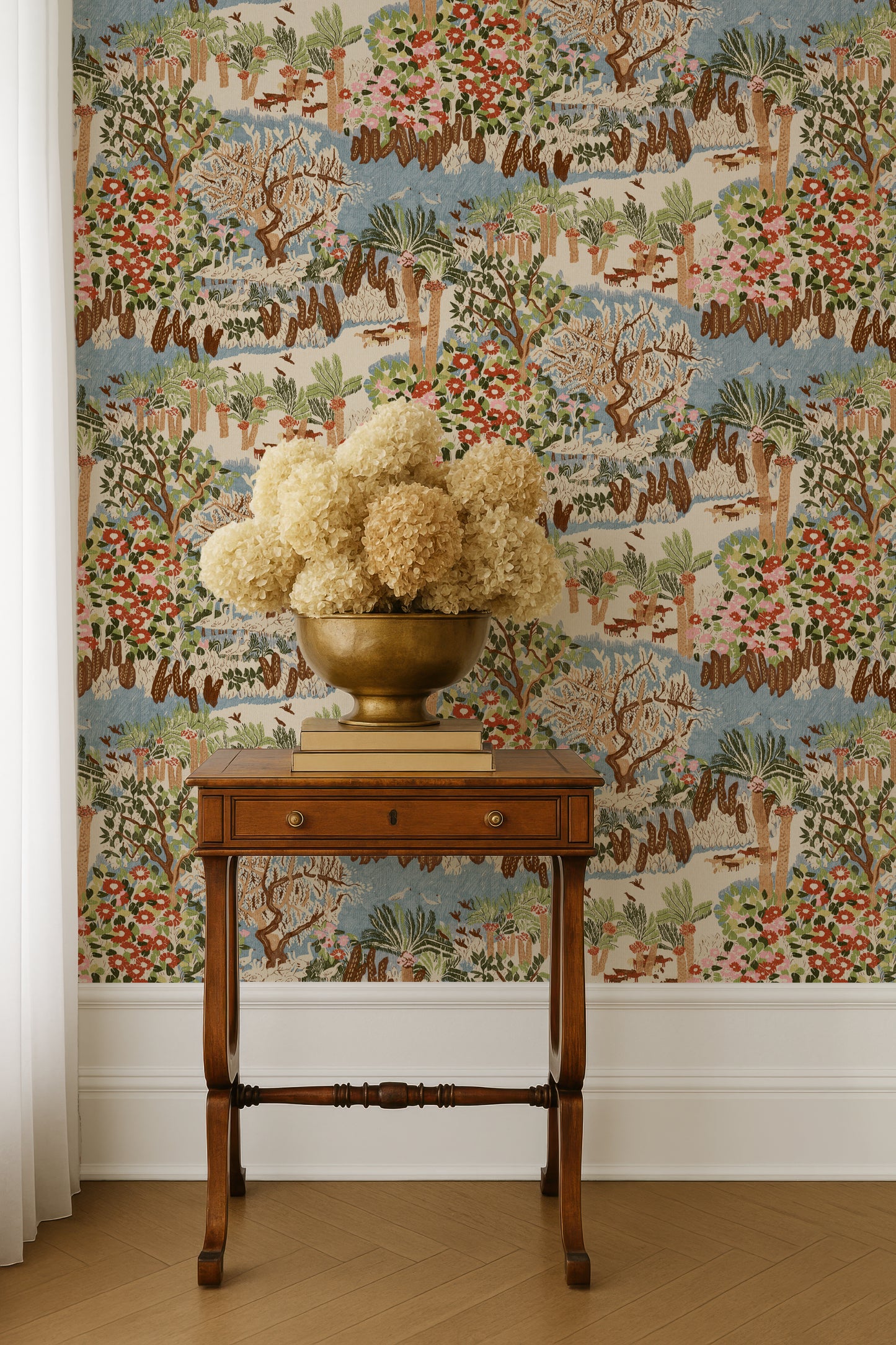 Egyptian Kilim Garden Tapestry Scene Peel and Stick Wallpaper