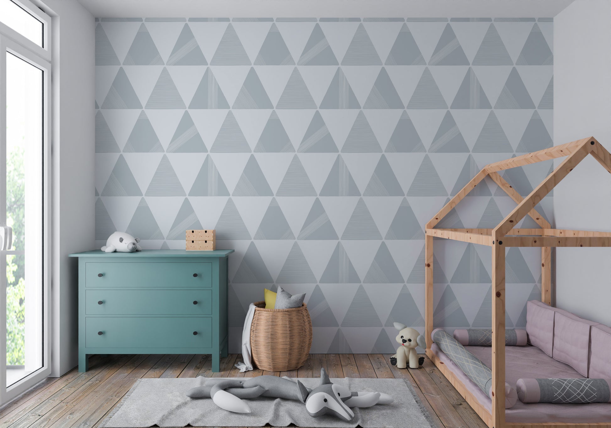 Textured Modern Triangles Wallpaper.