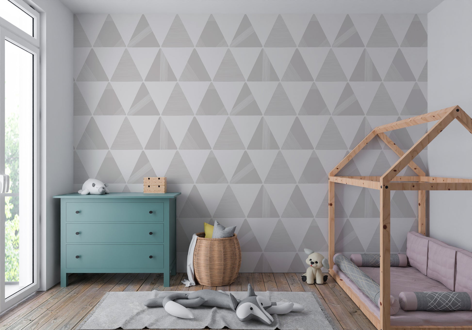Textured Modern Triangles Wallpaper.
