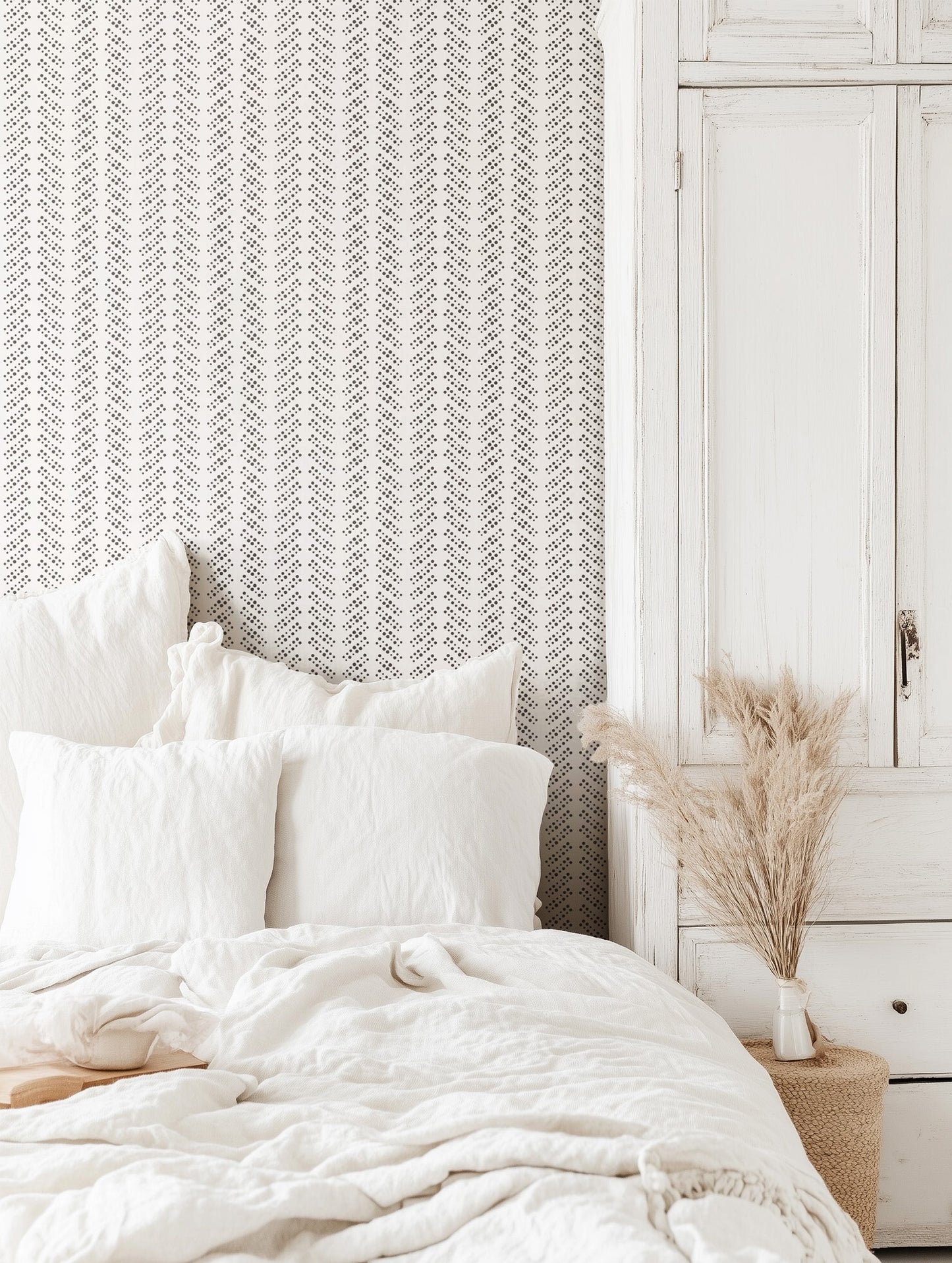 Bubble Dot Herringbone Wallpaper