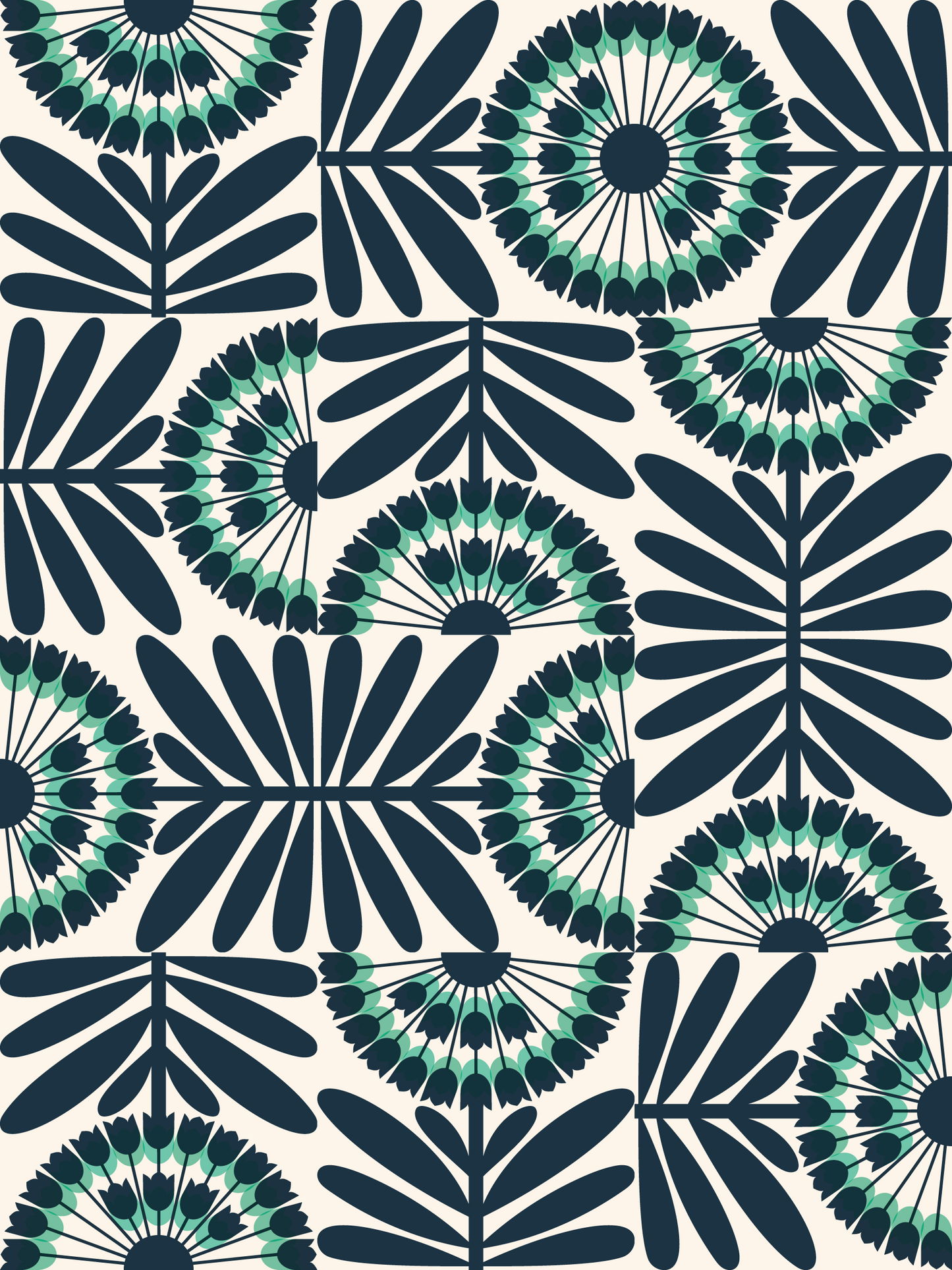 Retro Rotating Allium Wallpaper